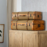 Set of Chests 80 x 41,5 x 25 cm Synthetic Fabric Wood (2 Pieces)-10