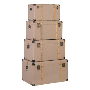 Set of Chests Taupe Linen Metal MDF Wood 77 x 47 x 42 cm (4 Units)-0