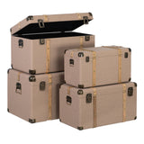 Set of Chests Taupe Linen Metal MDF Wood 77 x 47 x 42 cm (4 Units)-9