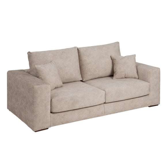 Sofa Beige Fibre Pine Foam rubber 206 x 88 x 100 cm-0