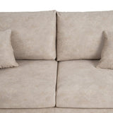 Sofa Beige Fibre Pine Foam rubber 206 x 88 x 100 cm-4