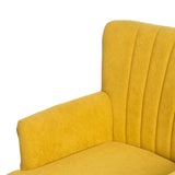 Armchair 63 x 50 x 83 cm Synthetic Fabric Wood Yellow-4