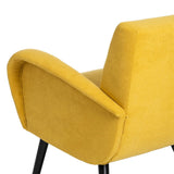 Armchair 72 x 71 x 81 cm Synthetic Fabric Wood Yellow-3