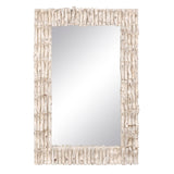 Wall mirror 60 x 8 x 90 cm Teak White-0