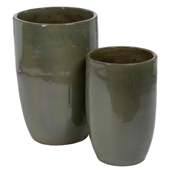 Vase 52 x 52 x 80 cm Green Ceramic (2 Units)-0