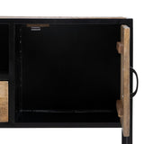 TV furniture MARA Natural Black Wood Iron 150 x 40 x 55 cm-2