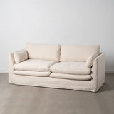 3-Seater Sofa Beige Viscose 224 x 100 x 94 cm-2