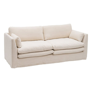 3-Seater Sofa Beige Viscose 224 x 100 x 94 cm-0