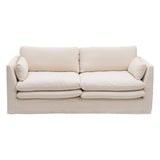 3-Seater Sofa Beige Viscose 224 x 100 x 94 cm-1