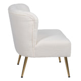 Armchair 66 x 65 x 72 cm Synthetic Fabric Metal White-9