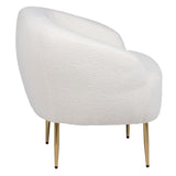 Armchair 75 x 70 x 74 cm Synthetic Fabric Metal White-9