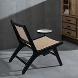 Armchair Black Natural Wood Rattan Rubber wood 60,5 x 73,5 x 72,5 cm-10