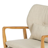 Armchair 67 x 73 x 84 cm Synthetic Fabric Beige Wood-6