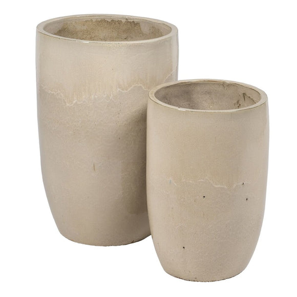 Vase Cream Ceramic 52 x 52 x 80 cm (2 Units)-0