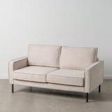 Sofa 163 x 87 x 90 cm Synthetic Fabric Beige Metal-10