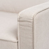 Sofa 163 x 87 x 90 cm Synthetic Fabric Beige Metal-3