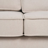 3-Seater Sofa Beige 213 x 87 x 90 cm Metal-3