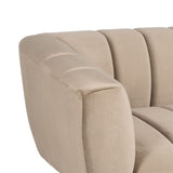 3-Seater Sofa Champagne Golden Rubber wood Velvet 226 x 86 x 76 cm-2