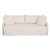 Sofabed 200 x 94 x 86 cm Synthetic Fabric Cream-0