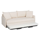 Sofabed 200 x 94 x 86 cm Synthetic Fabric Cream-8