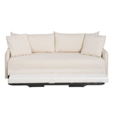Sofabed 200 x 94 x 86 cm Synthetic Fabric Cream-6