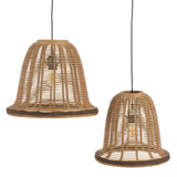 Ceiling Light Natural Bamboo 220-240 V 41 x 41 x 33 cm (2 Units)-0