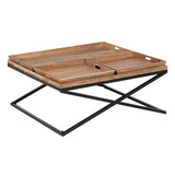 Centre Table Natural Iron Mango wood 85 x 85 x 39 cm-0