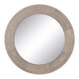 Wall mirror White Natural Crystal Mango wood MDF Wood Vertical Circular 91,5 x 3,8 x 91,5 cm-5