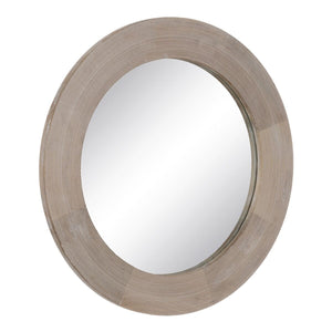 Wall mirror White Natural Crystal Mango wood MDF Wood Vertical Circular 91,5 x 3,8 x 91,5 cm-0