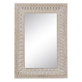 Wall mirror White Natural Crystal Mango wood MDF Wood Vertical 71,1 x 5,1 x 101,6 cm-5