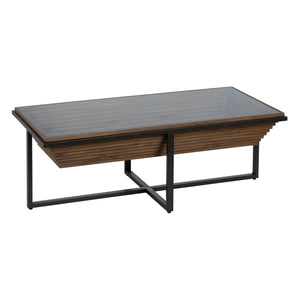 Centre Table Black Natural Iron Fir wood 120 x 60 x 43,5 cm-0
