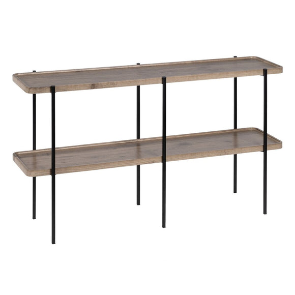 Console Black Natural Iron MDF Wood 120 x 30 x 70 cm-0