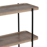 Console Black Natural Iron MDF Wood 120 x 30 x 70 cm-2