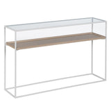 Console White Natural Crystal Iron MDF Wood 120 x 30 x 75 cm-0