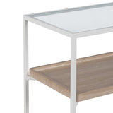 Console White Natural Crystal Iron MDF Wood 120 x 30 x 75 cm-6