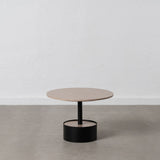 Centre Table Black Natural Iron MDF Wood 65 x 65 x 37,5 cm-7