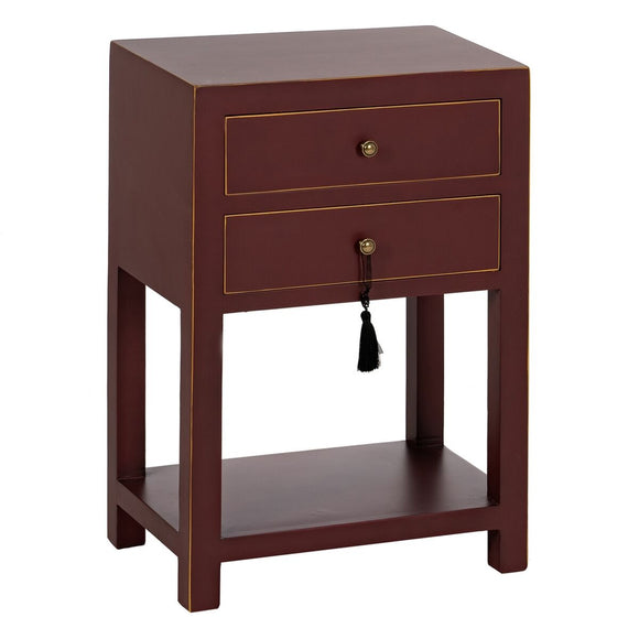 Nightstand ORIENT Terracotta colour Fir wood MDF Wood 45 x 30 x 66 cm-0