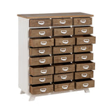 Chest of drawers White Beige Iron Fir wood 94 x 35 x 108 cm-7