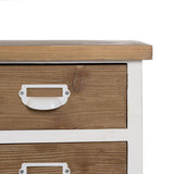Chest of drawers White Beige Iron Fir wood 120,5 x 35 x 88 cm-5
