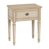 Nightstand Cream Natural Fir wood MDF Wood 56 x 36 x 68 cm-0