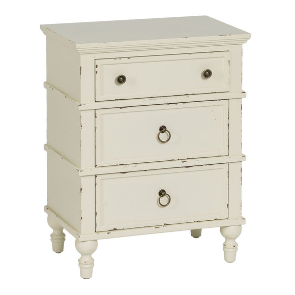 Nightstand White Fir wood DMF 51 x 32 x 66 cm-0