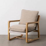 Armchair Beige Natural Rubber wood Sponge Ash wood Foam 65 x 69 x 83 cm-9