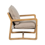 Armchair Beige Natural Rubber wood Sponge Ash wood Foam 65 x 69 x 83 cm-8