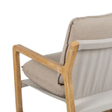 Armchair Beige Natural Rubber wood Sponge Ash wood Foam 65 x 69 x 83 cm-2