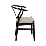 Dining Chair Black Beige 53 x 55 x 80 cm-8