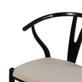 Dining Chair Black Beige 53 x 55 x 80 cm-5