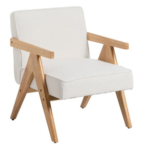 Armchair White Natural 57 X 50 X 77 CM-0