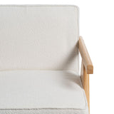 Armchair White Natural 57 X 50 X 77 CM-7