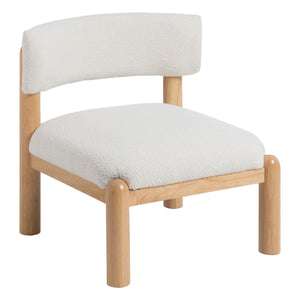 Armchair White Natural Polyurethane Rubber wood 62 x 62 x 71 cm-0