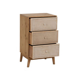 Nightstand GEREL Natural Fir wood MDF Wood Natural Fibre 46 x 37 x 76 cm-8